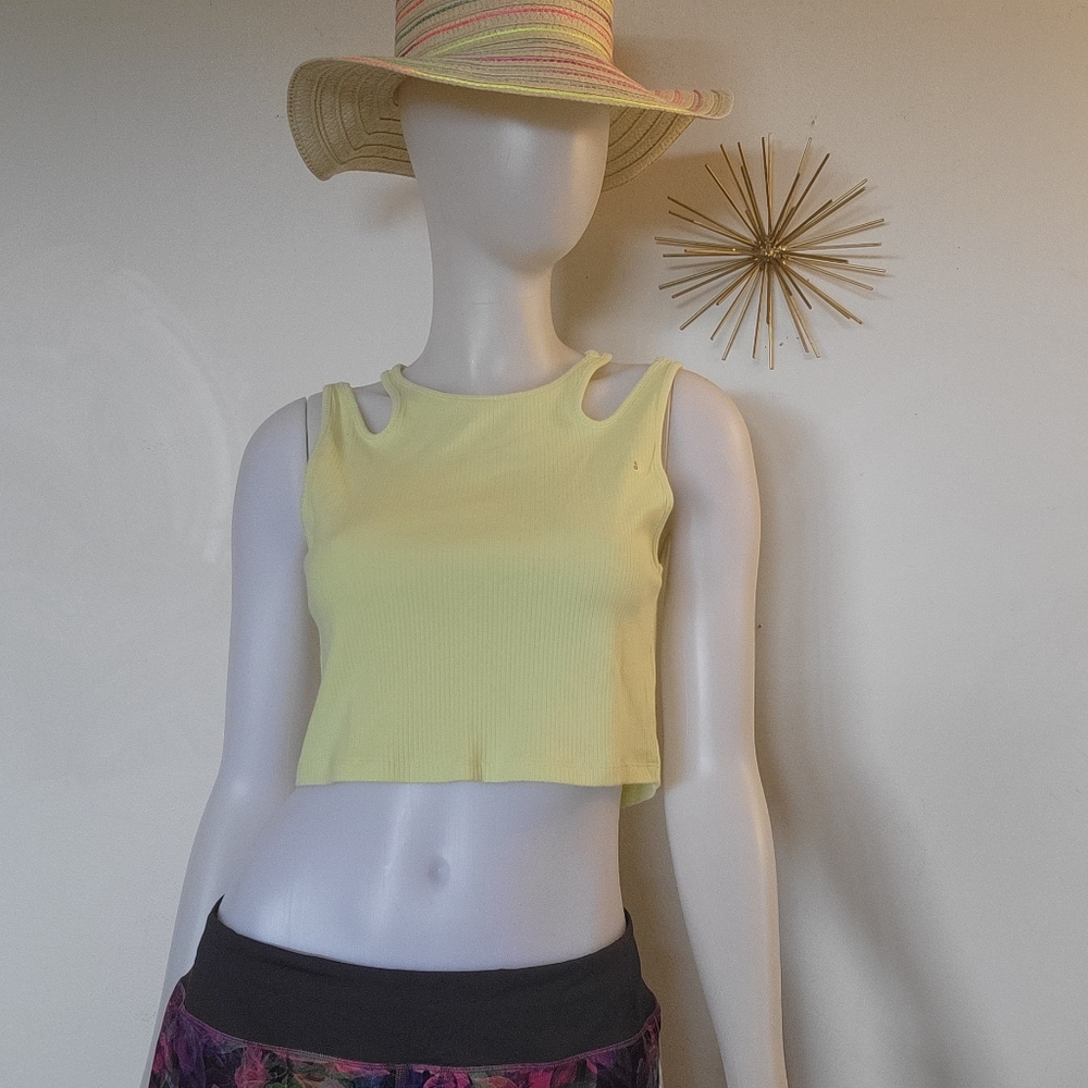 CUTE YELLOW CROP TOP AMERICAN EAGLE OUTFITTERS LARGE